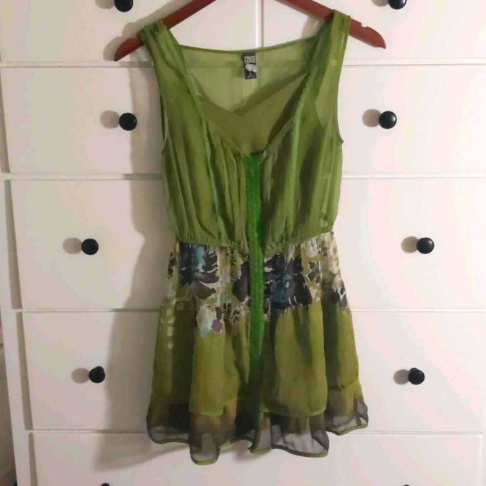 Free People Green Layered Dress